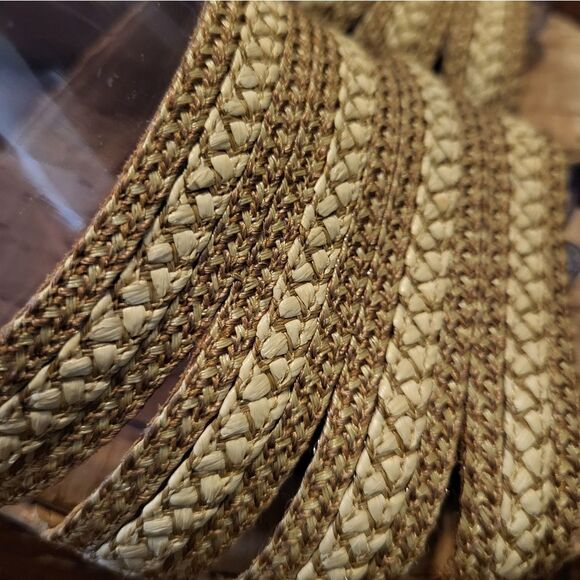 Eric Javits New York Woven Wedge Sandals Neutral Beige, Size 9.5 - Picture 7 of 11